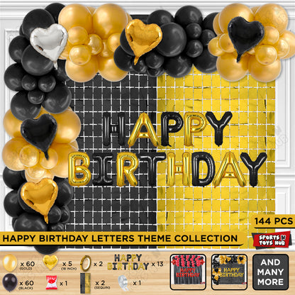 Happy Birthday Foil Letter Theme - Black & Gold