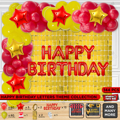 Happy Birthday Foil Letter Theme - Red & Yellow