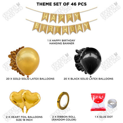 Happy Birthday Card Banner Theme - Gold