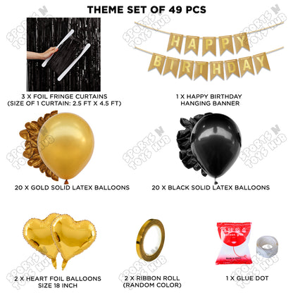 Happy Birthday Card Banner Theme - Gold