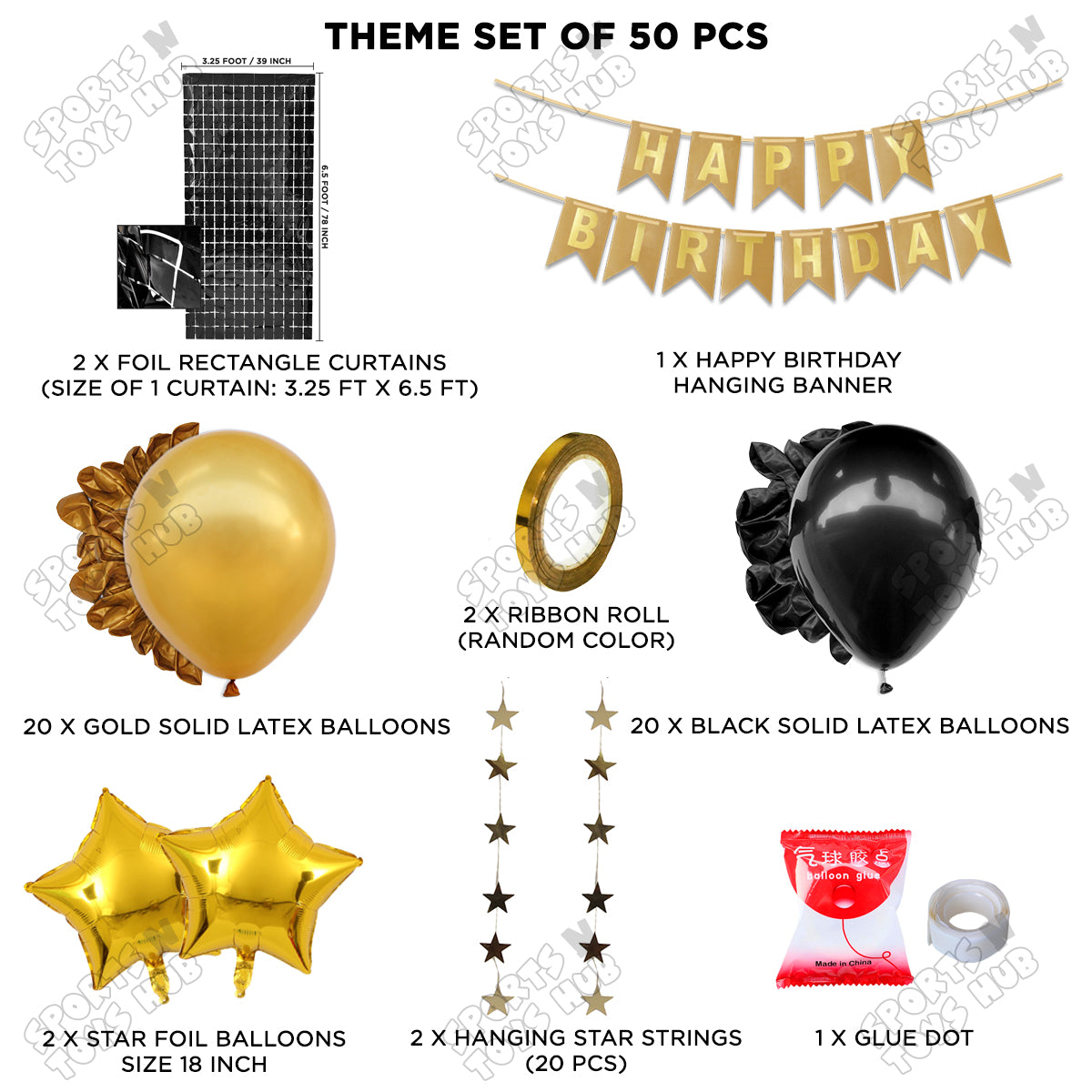 Happy Birthday Card Banner Theme - Gold