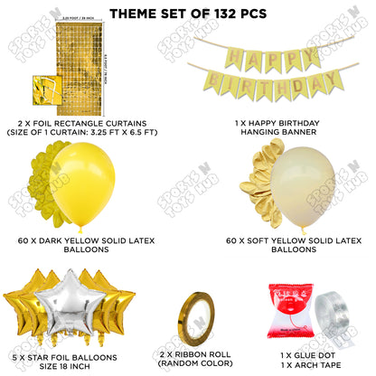 Happy Birthday Card Banner Theme -  Yellow & Soft Yellow