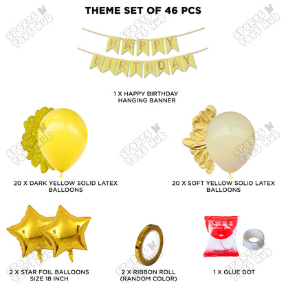 Happy Birthday Card Banner Theme -  Yellow & Soft Yellow