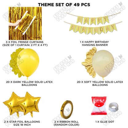 Happy Birthday Card Banner Theme -  Yellow & Soft Yellow