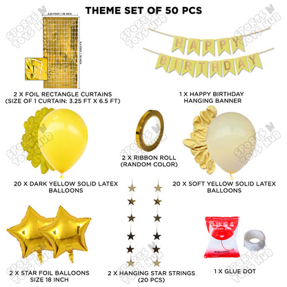 Happy Birthday Card Banner Theme -  Yellow & Soft Yellow