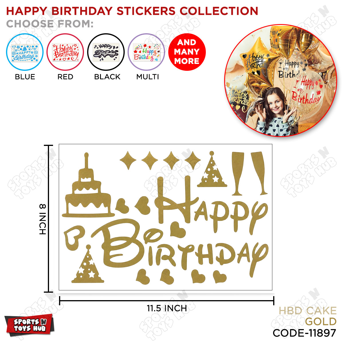 Happy Birthday Balloons Sticker Collection