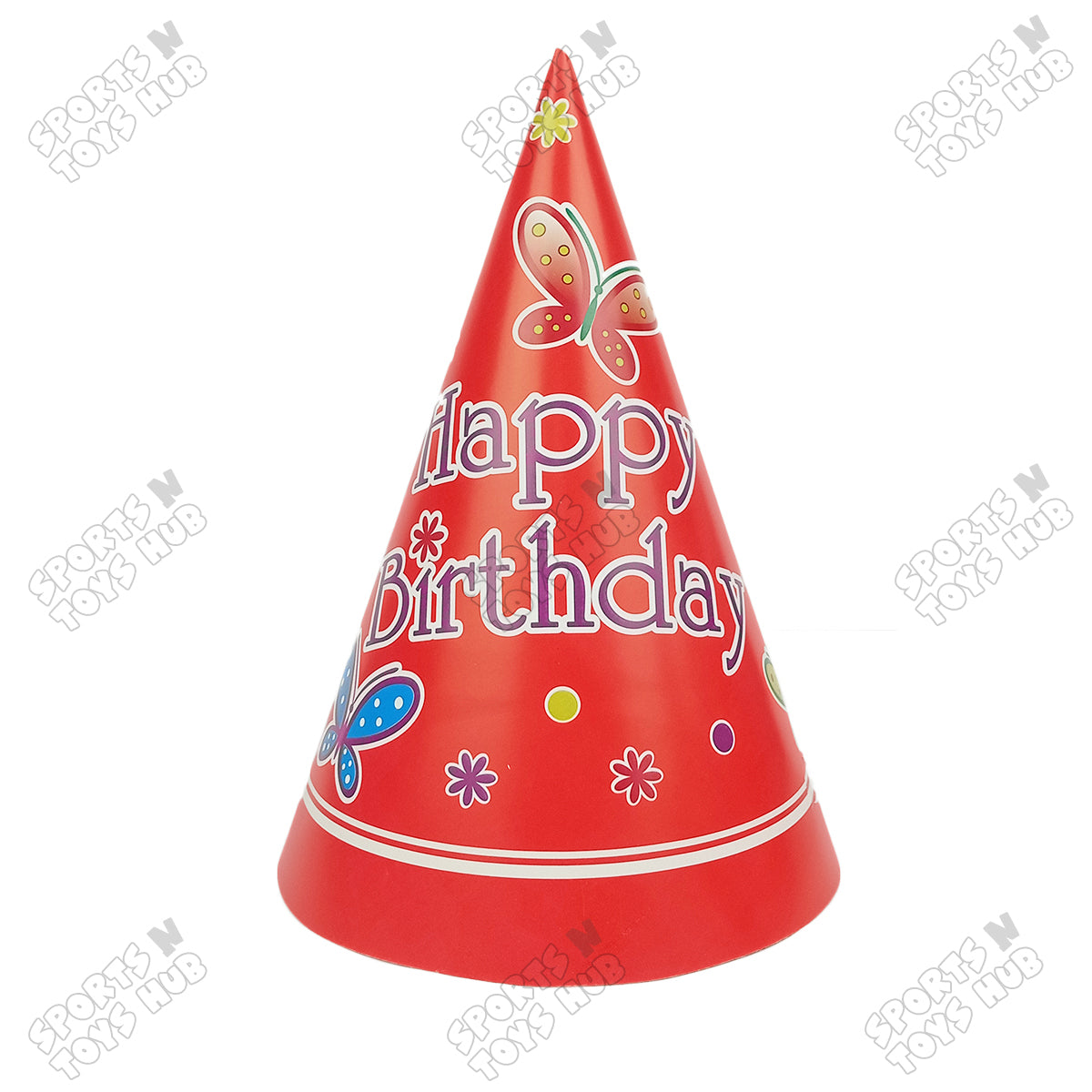 6 Pcs Happy Birthday Butterfly Printed Caps