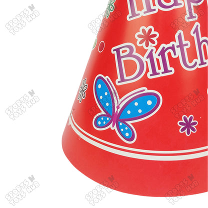 6 Pcs Happy Birthday Butterfly Printed Caps