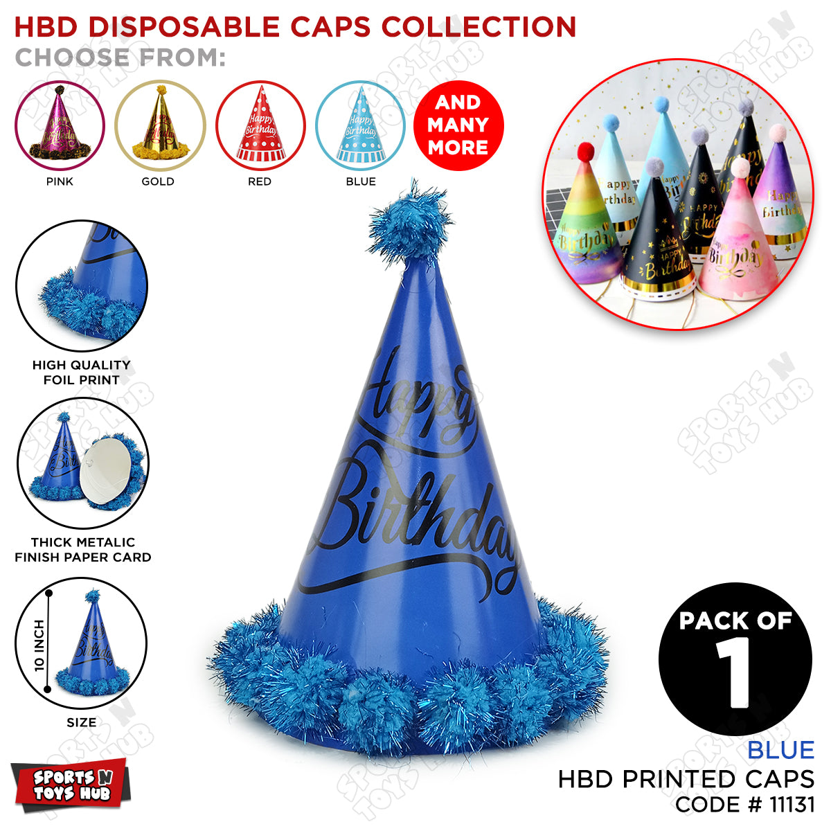 Happy Birthday Printed Caps Collection