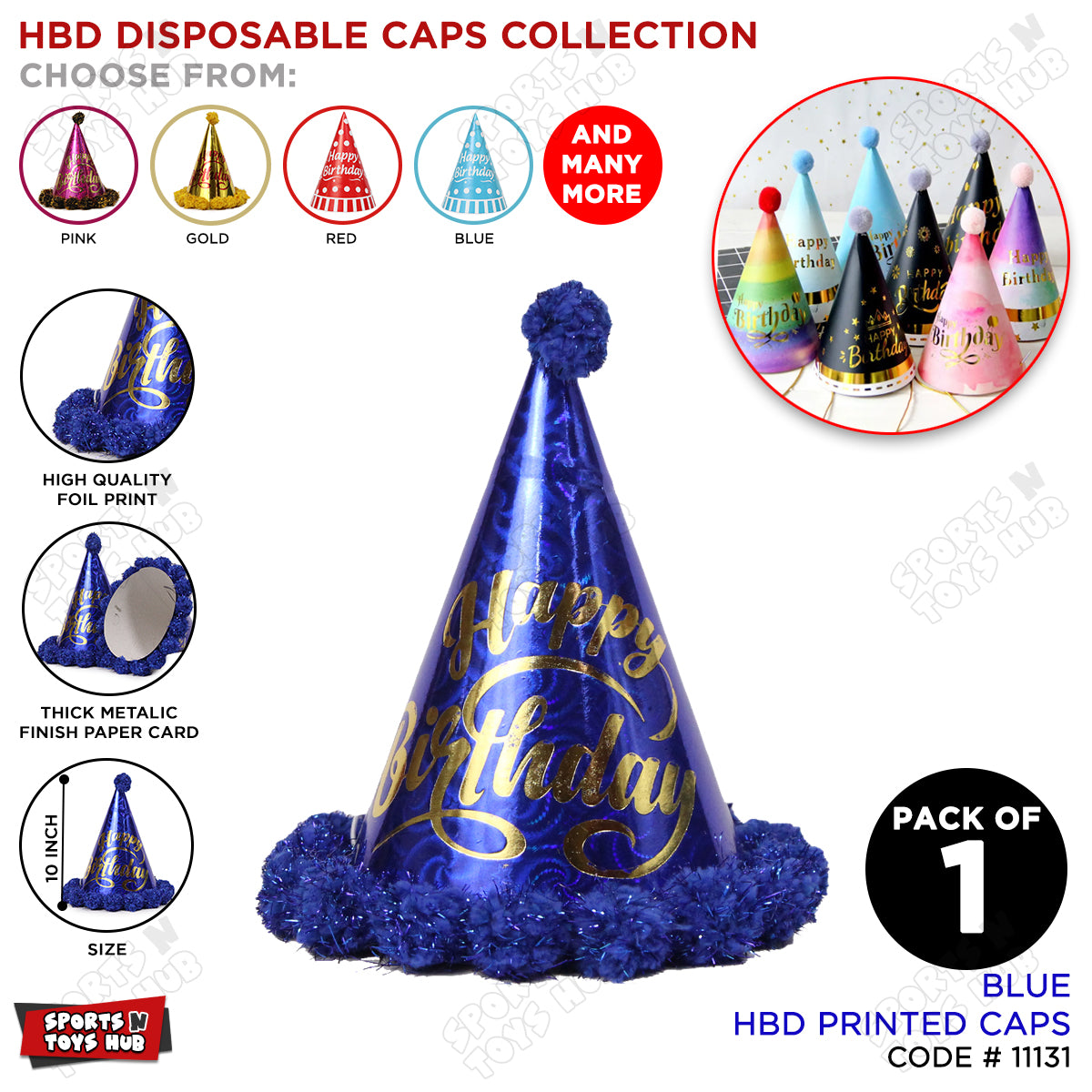 Happy Birthday Printed Caps Collection
