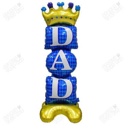 4D Dad With Crown Foil Balloon Stand - 112x39 CM