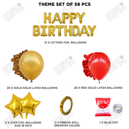 Happy Birthday Foil Letter Theme - Gold & Red