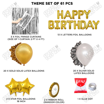 Happy Birthday Foil Letter Theme - Gold & Silver