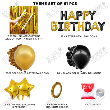 Happy Birthday Foil Letter Theme - Black & Gold