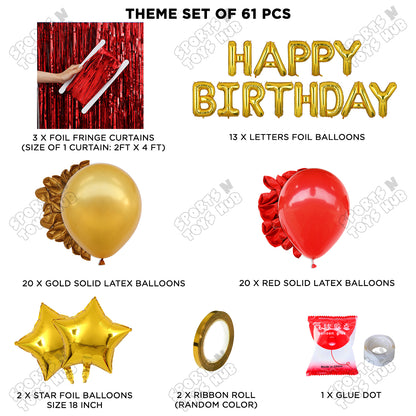 Happy Birthday Foil Letter Theme - Gold & Red