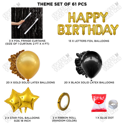 Happy Birthday Foil Letter Theme - Black & Gold