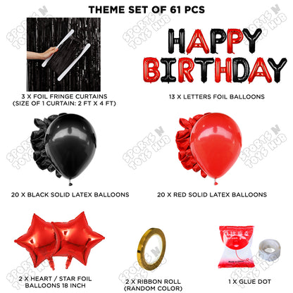 Happy Birthday Foil Letter Theme - Black & Red