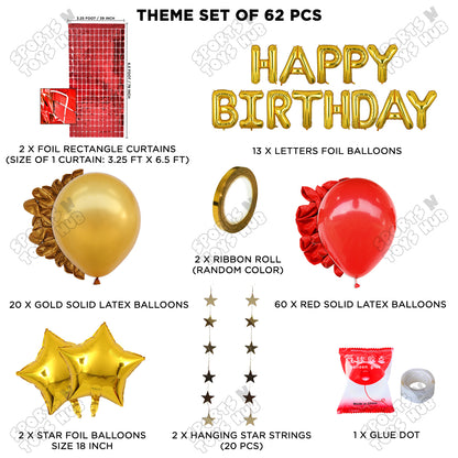 Happy Birthday Foil Letter Theme - Gold & Red