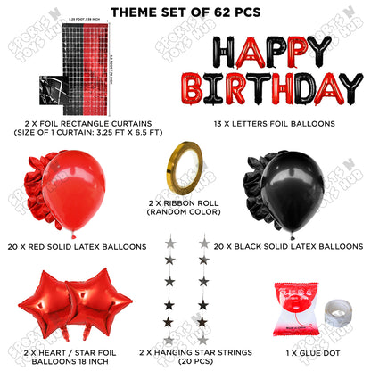 Happy Birthday Foil Letter Theme - Black & Red