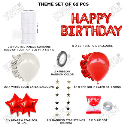 Happy Birthday Foil Letter Theme - Red & White