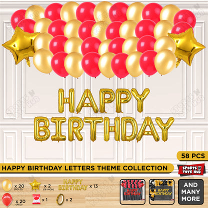 Happy Birthday Foil Letter Theme - Gold & Red