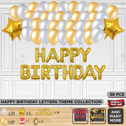 Happy Birthday Foil Letter Theme - Gold & Silver