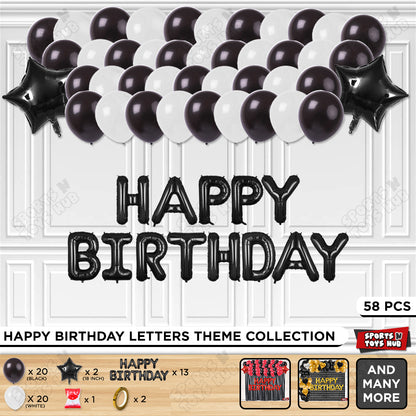 Happy Birthday Foil Letter Theme - Black & White