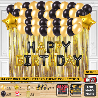 Happy Birthday Foil Letter Theme - Black & Gold