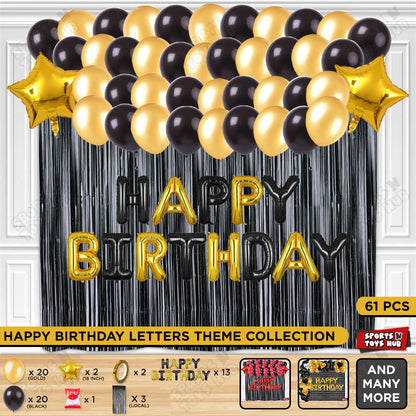 Happy Birthday Foil Letter Theme - Black & Gold