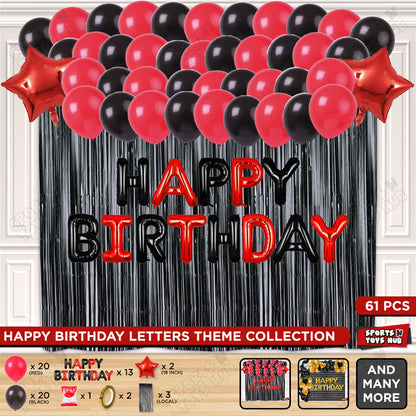 Happy Birthday Foil Letter Theme - Black & Red