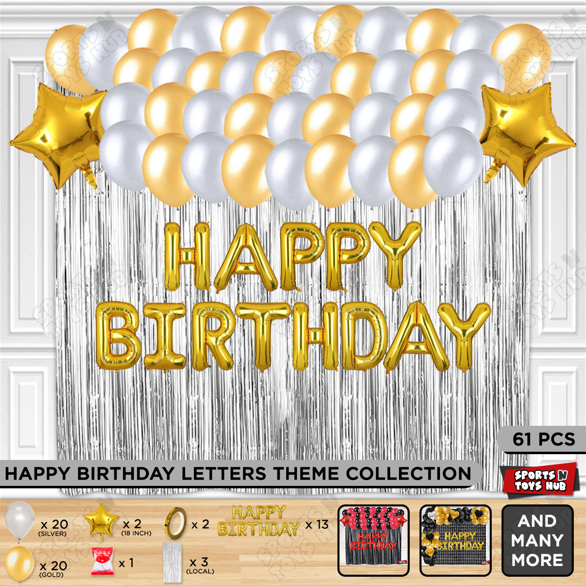 Happy Birthday Foil Letter Theme - Gold & Silver