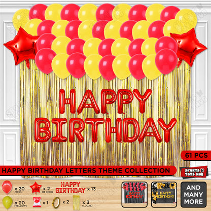Happy Birthday Foil Letter Theme - Red & Yellow
