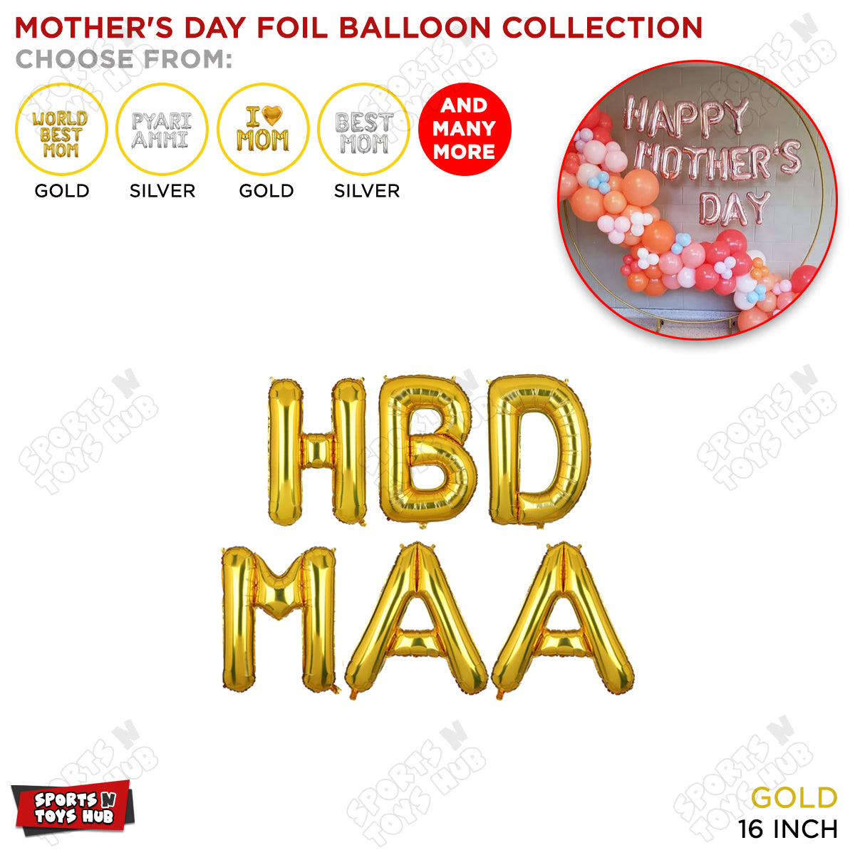 HBD Maa Foil Letter Collection