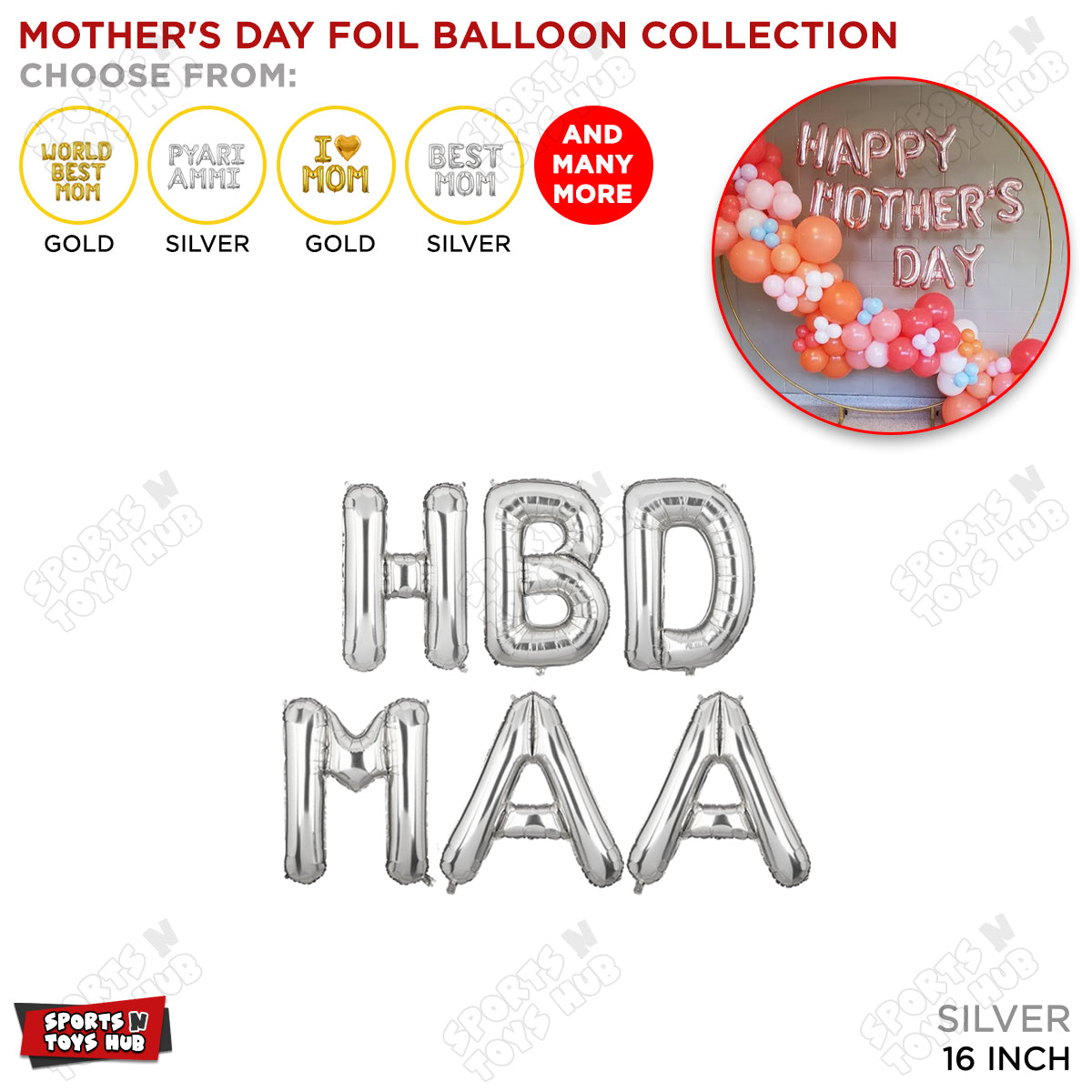 HBD Maa Foil Letter Collection