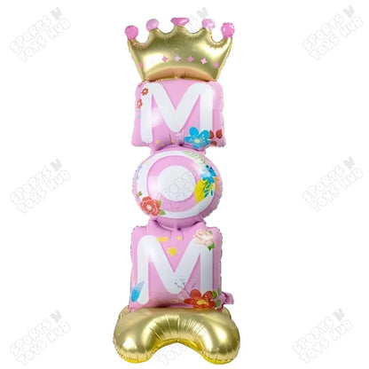 4D Mom With Crown Foil Balloon Stand - 112x39 CM