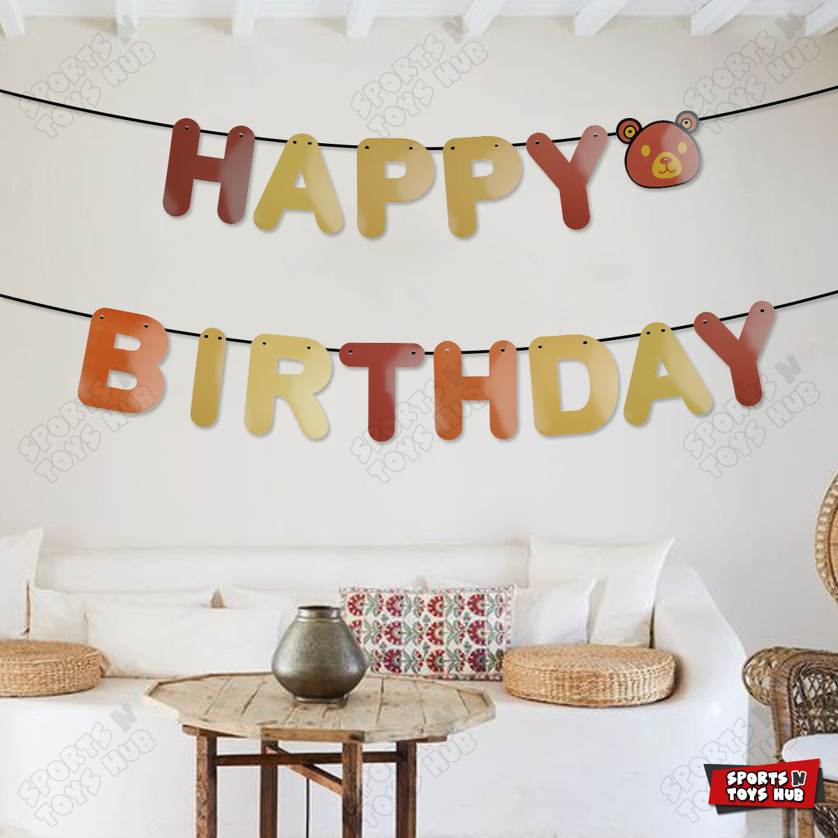 Happy Birthday Teddy Bear Card Banner
