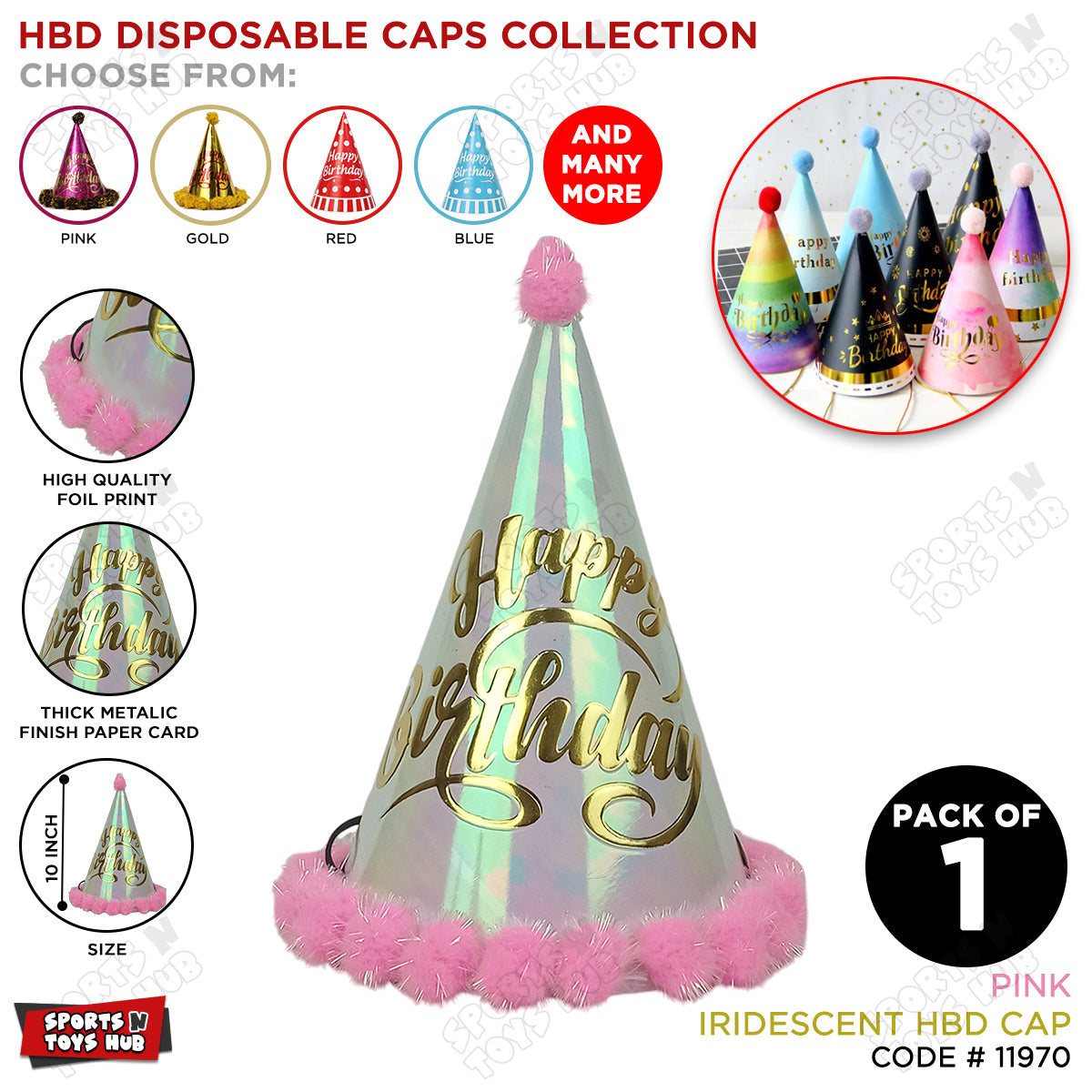 Happy Birthday Printed Caps Collection