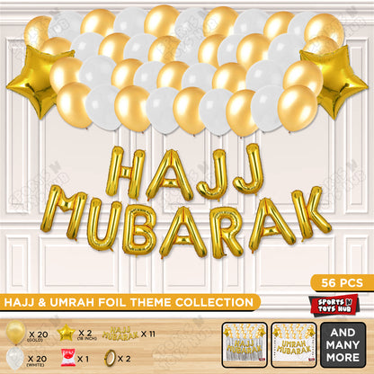 Hajj Mubarak Gold Foil Letter Garland Theme Collection