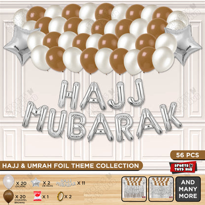 Hajj Mubarak Silver Foil Letter Garland Theme Collection