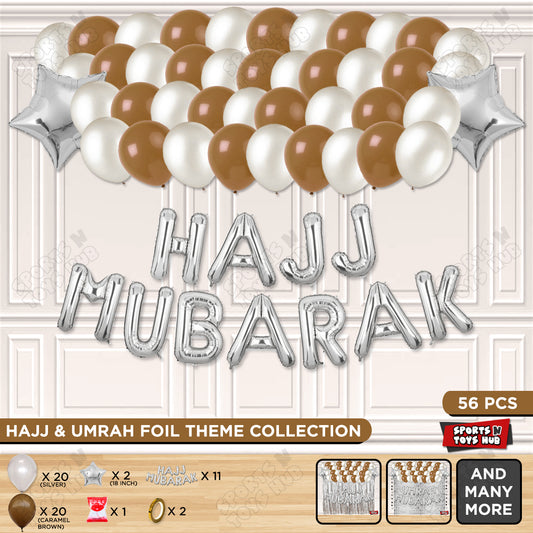 Hajj Mubarak Silver Foil Letter Garland Theme Collection