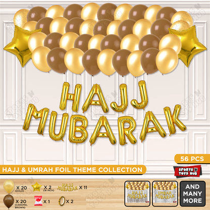 Hajj Mubarak Gold Foil Letter Garland Theme Collection