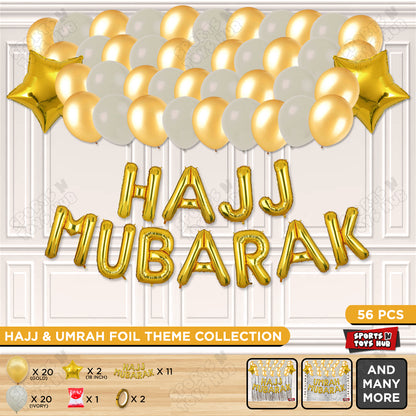 Hajj Mubarak Gold Foil Letter Garland Theme Collection