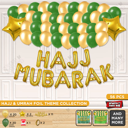Hajj Mubarak Gold Foil Letter Garland Theme Collection