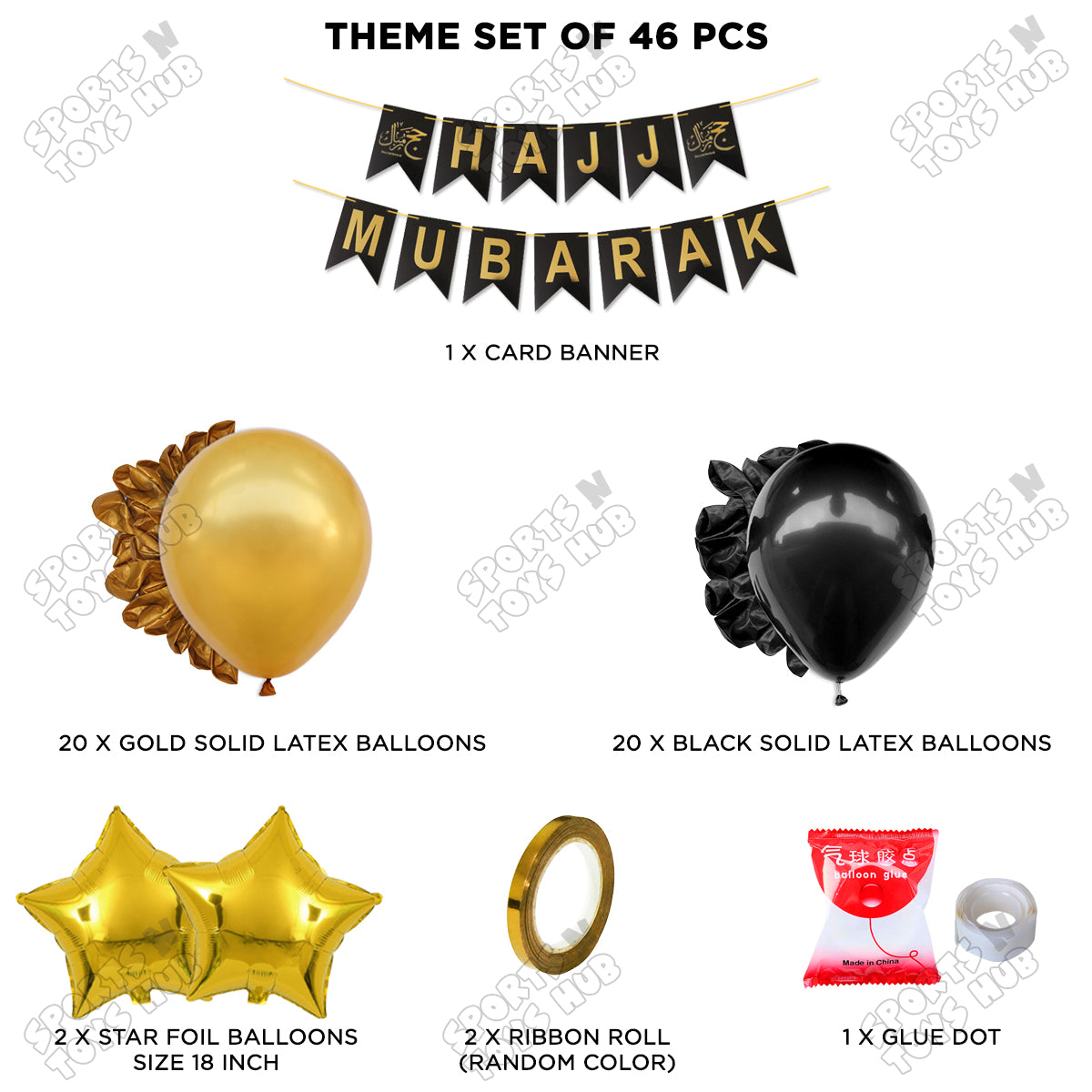 Hajj Mubarak Black Card Banner Theme Collection