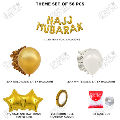 Hajj Mubarak Gold Foil Letter Garland Theme Collection