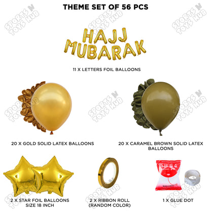 Hajj Mubarak Gold Foil Letter Garland Theme Collection