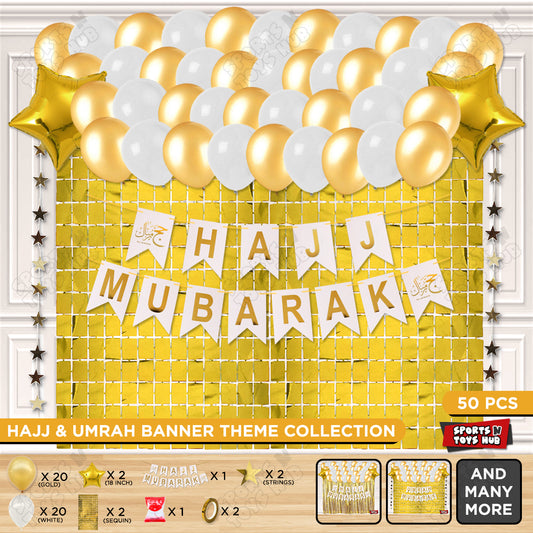 Hajj Mubarak White Card Banner Theme Collection