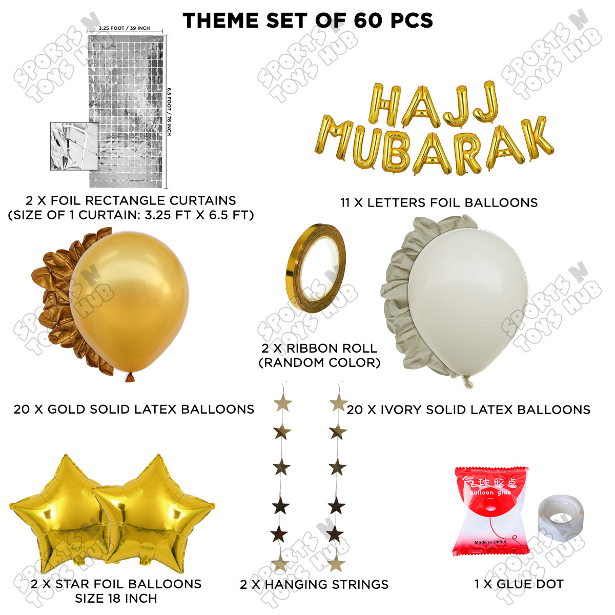 Hajj Mubarak Rectangle Curtain Theme Collection