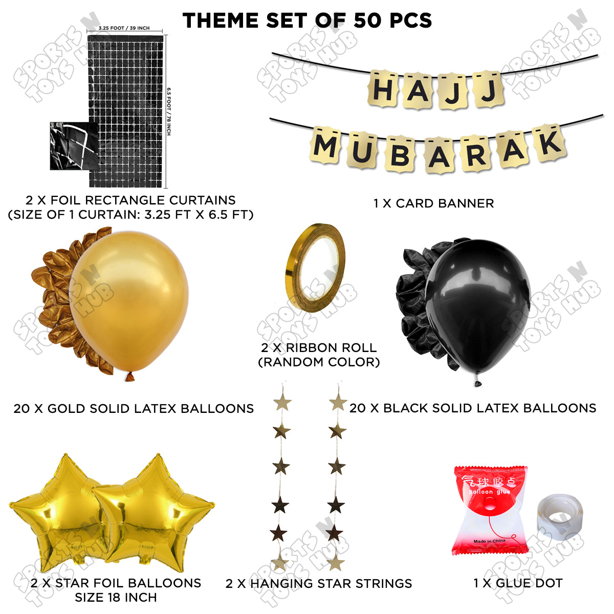 Hajj Mubarak Shinny Gold Card Banner Theme Collection