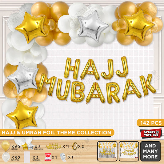Hajj Mubarak Gold Foil Letter Arch Theme Collection